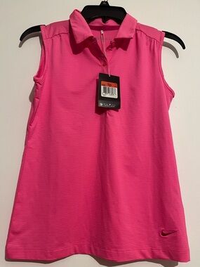 Nike girls Sleeveless Pink Polo Top